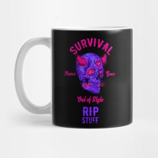 Survival Horned Neon Skull Mug